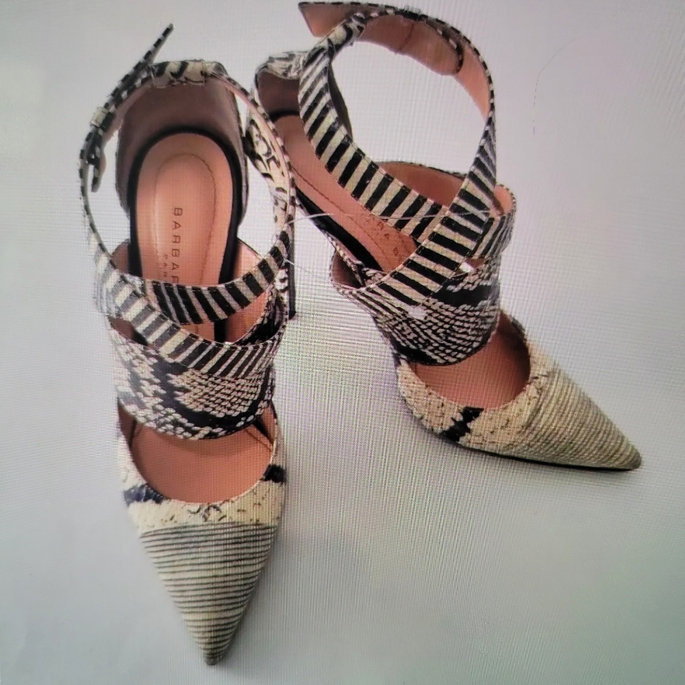 Barbara Bui Snakeskin Strappy Wrap Stillettos - Size 40